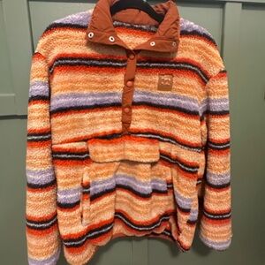 Striped fleece pullover size M